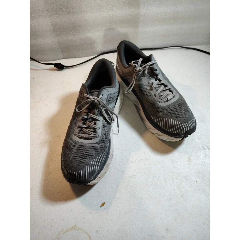 Hoka One One Bondi 7 Men’s Size 14 2E Running Shoes Sneakers Gray Low Top (876)